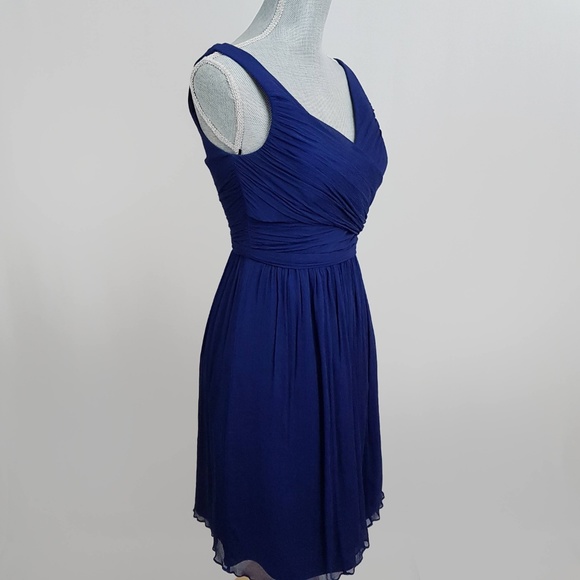 J.Crew Heidi Blue Silk Chiffon Dress Size 6 - Picture 4 of 8